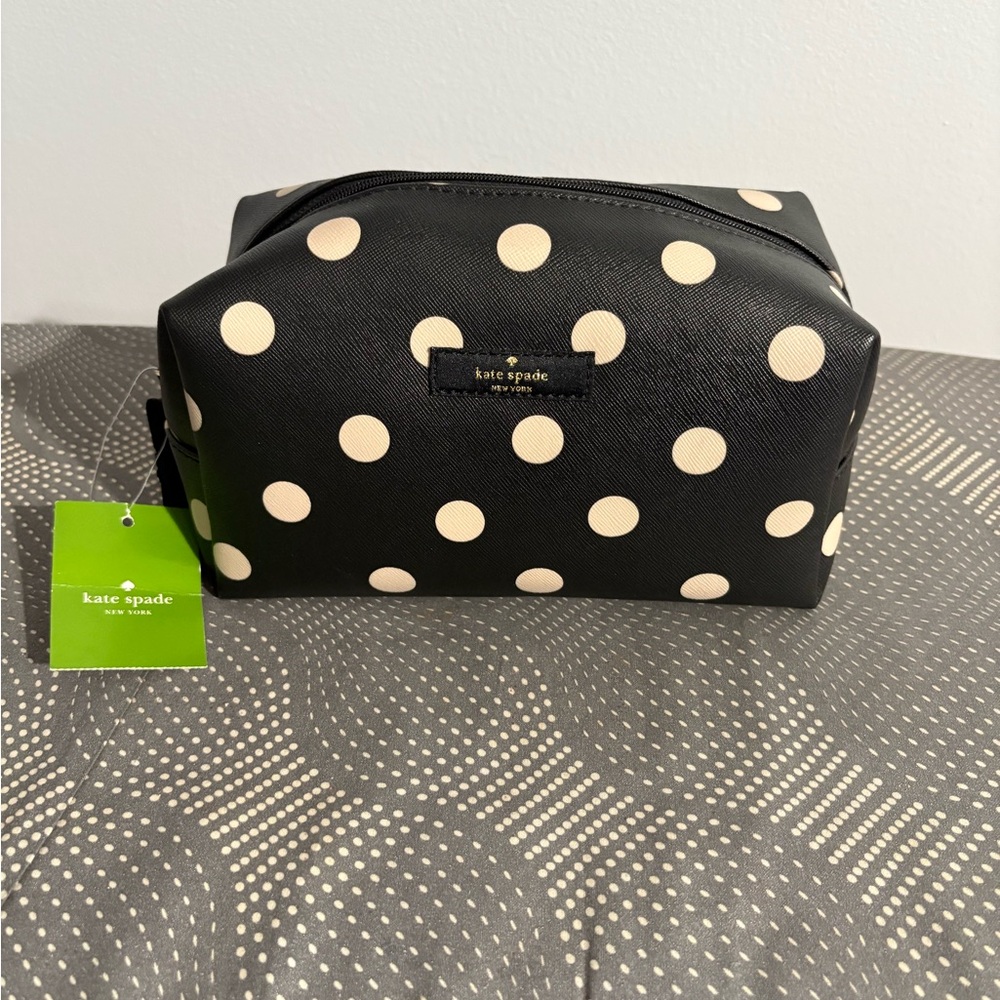 Kate Spade Black and Cream Dot Pouch